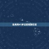 生肖鸡41岁过后命数已定 生肖鸡命中两大贵人