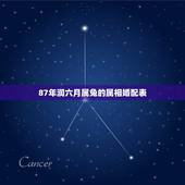 87年润六月属兔的属相婚配表，87年农历六月的男孩，属兔，最配属相是什