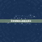 怀孕初期怎么能看出男女，怀孕时看男女最准的方法