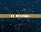 查看十二生肖属相表视频，生肖配对表年份