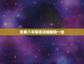 免费八字算命详细精批一生 紫薇命盘详解(免费版)