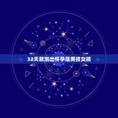 32天就测出怀孕是男孩女孩，别人都说怀男孩测出的早，女孩就晚些，是这样