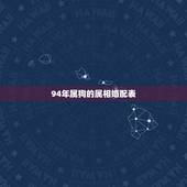 94年属狗的属相婚配表，1994年出生的和什么属相婚配好