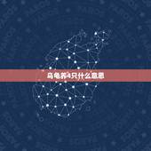 乌龟养4只什么意思，乌龟养几只比较吉利