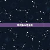命相五行查询表，五行命相在线查询