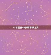71年属猪49岁有牢狱之灾，71年属猪49岁有一灾2021的运气