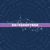 生辰八字起名软件下载安装，求取名字的软件，有生辰八字。
