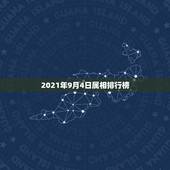 2021年9月4日属相排行榜，十二生肖年份表2021