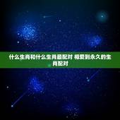 什么生肖和什么生肖最配对 相爱到永久的生肖配对