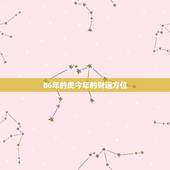 86年的虎今年的财运方位，86年的虎今年事业运气怎么样