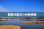 紫微斗数之144种命格，紫微斗数命盘有多少种