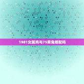 1981女属鸡与75男兔婚配吗，75年男属兔水命与81年女属鸡木命婚配