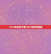 1975年的兔子跟1981年的鸡婚配，男属兔1975年的和女属鸡198