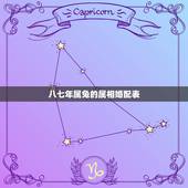 八七年属兔的属相婚配表，87年属兔生肖配对