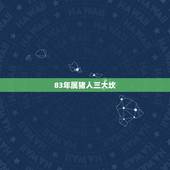 83年属猪人三大坎，83年猪一生有二婚