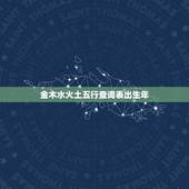 金木水火土五行查询表出生年，出生年份与五行对照表