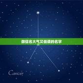 微信名大气又低调的名字，我想取一个庄重大气的微信昵称