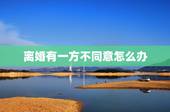 离婚有一方不同意怎么办，两个人离婚有一方不同意要怎么办