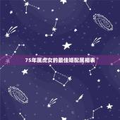 75年属虎女的最佳婚配属相表，1975年属兔男和1986年属虎女！从生