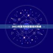 2022年属马年龄查询对照表，2022年十二神煞对照表