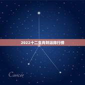 2022十二生肖财运排行榜，2022 年运势12生肖运势