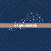 输入自己的姓名取网名，输入自己的名字取网名？