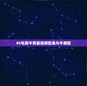 85年属牛男最佳婚配兔与牛相配，男属牛85年最佳配偶属相应该属什么