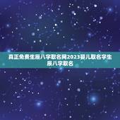 真正免费生辰八字取名网2023婴儿取名字生辰八字取名