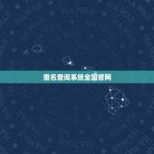 重名查询系统全国官网，全国同名同姓查询网