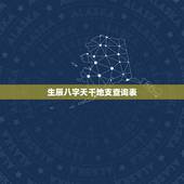 生辰八字天干地支查询表，生辰八字的天干地支