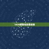1920属猴年龄查询表，属猴的60几岁的年份