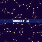 属猪的年份表1983，个年份的属猪人五行表