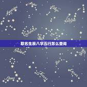取名生辰八字五行怎么查询，生辰八字五行查询表