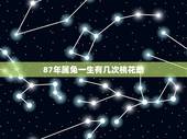 87年属兔一生有几次桃花劫，87年属兔的有几个异性朋友