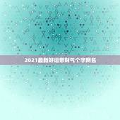 2021最新好运带财气个字网名，2021最火二字网名
