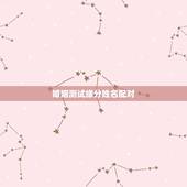 婚姻测试缘分姓名配对，姓名配对缘分测试何松刘敏