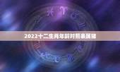 2022十二生肖年龄对照表属猪，2022年所有人同岁