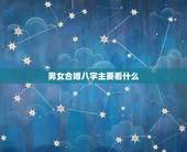 男女合婚八字主要看什么，男女合婚四柱主要看那一柱