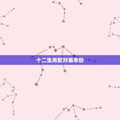 十二生肖配对表年份，生肖配对表