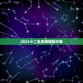 2023十二生肖婚姻配对表，12生肖排序婚配表
