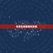 年历生肖属相年龄表，年历属相对照表