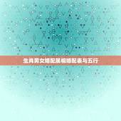 生肖男女婚配属相婚配表与五行，十二生肖男女婚配属相？