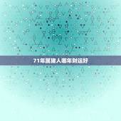 71年属猪人哪年财运好，71年属猪女人容易出轨吗