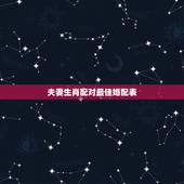 夫妻生肖配对最佳婚配表，马配对的属相婚配表