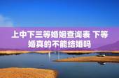上中下三等婚姻查询表 下等婚真的不能结婚吗