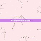 63兔与68年猴婚姻如何，63年兔有二次婚姻吗