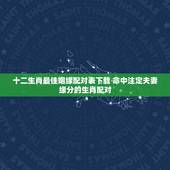 十二生肖最佳姻缘配对表下载 命中注定夫妻缘分的生肖配对