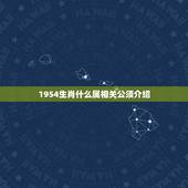 1954生肖什么属相关公须介绍，1954年属相是什么