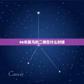 66年属马的二婚在什么时候，66年出生属马的，今年范官克吗