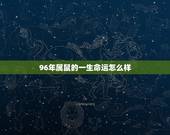 96年属鼠的一生命运怎么样，1996年属鼠的男生命运